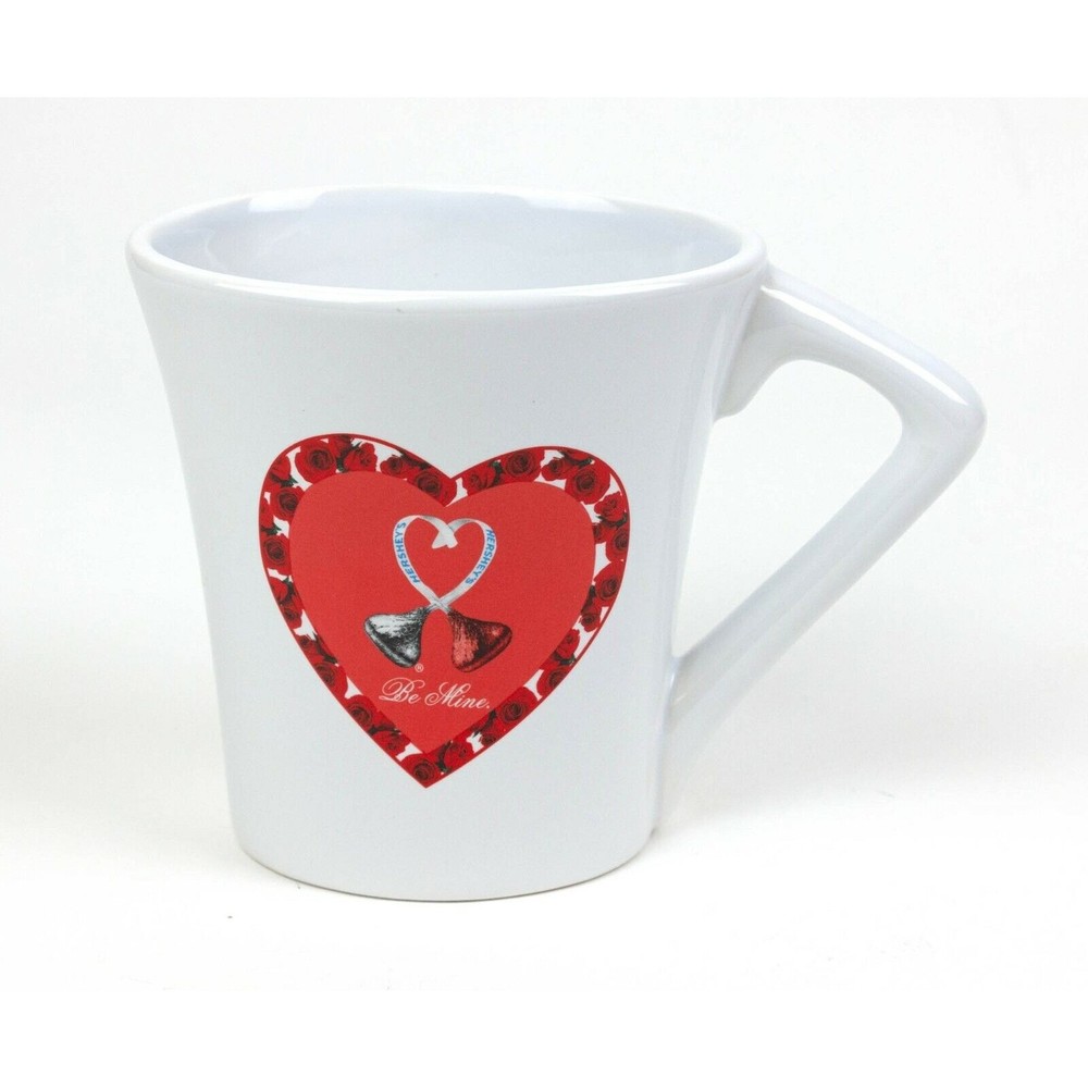 Hershey’s Kiss BE MINE Valentine's Day White Oval Coffee Mug Cup Houston Harvest